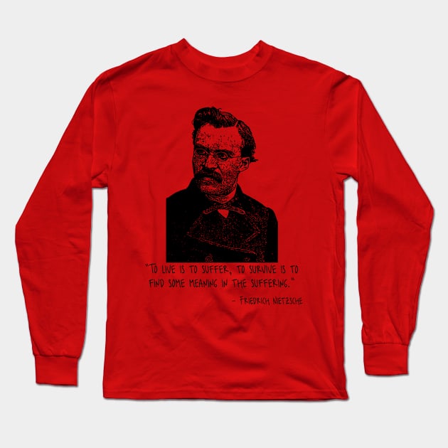 Friedrich Nietzsche Long Sleeve T-Shirt by Yethis